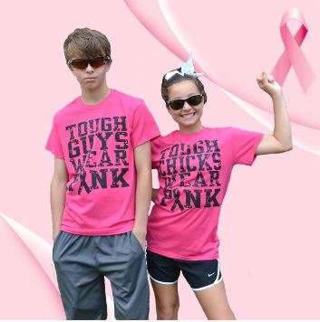 Breast Cancer Tough Guys Wear Pink Safety Bright Pink T-Shirt