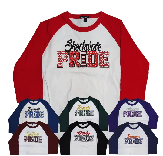 School Spirit Team Shirt Pride 3/4 Raglan Shirt